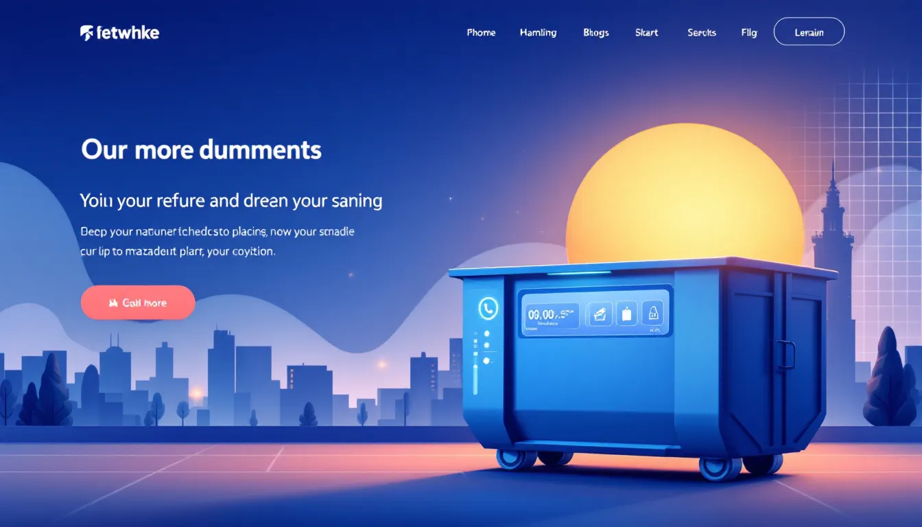 A user-friendly online booking interface for dumpster rentals.